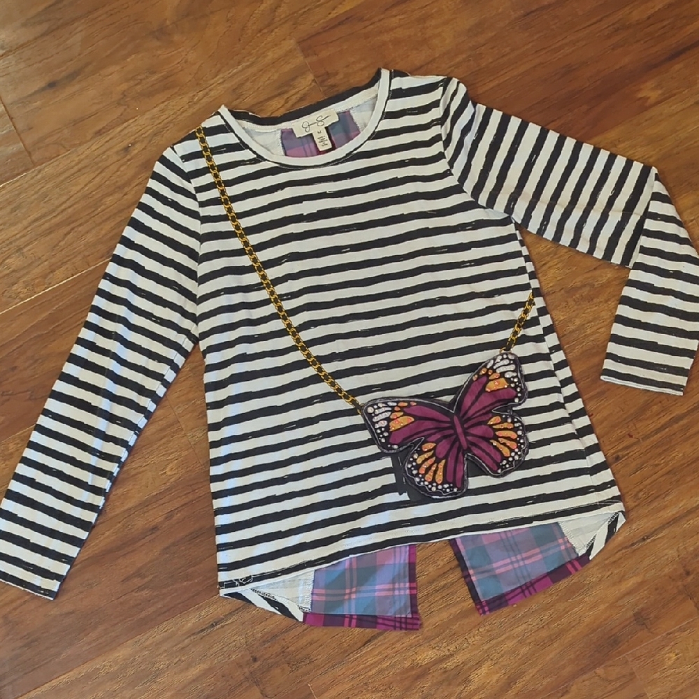 Jessica Simpson - Striped Long Sleeve with Butterfly
